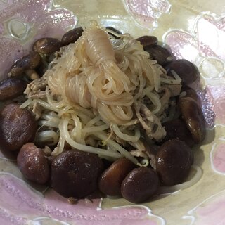 椎茸ともやし炒め